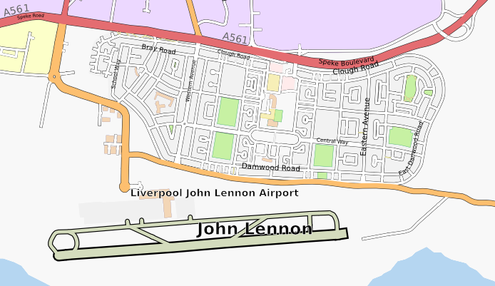 Liverpool John Lennon Airport and Speke Housing Estate