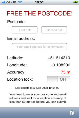 iFreeThePostcode v1.0 Screenshot